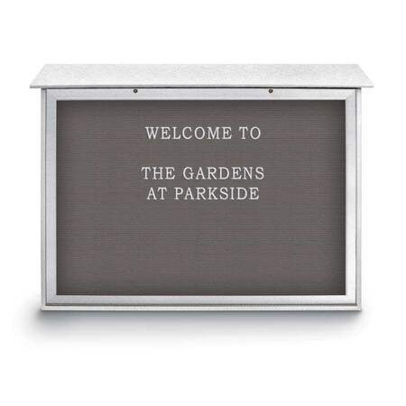 United Visual Products Outdoor Enclosed Combo Board, 48"x36", Blk Frame/Blk Porc & Medium Grey UVCB4836ODB-BLKPORC-MEDGRY